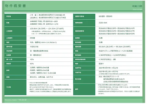 スマイルタウン 昭島72期 「物件概要シート」